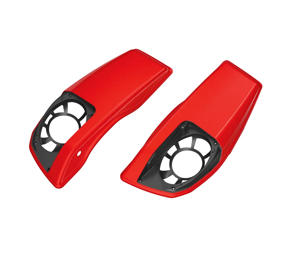 Color Matched Saddlebag Speaker Lids - Rally Red