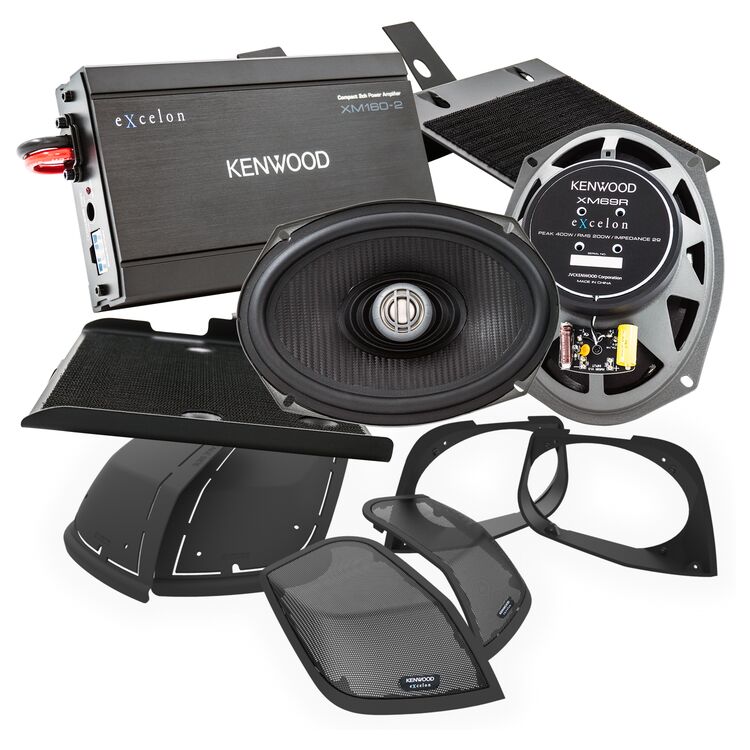 Kenwood eXcelon Saddlebag Speaker And Amplifier Package
