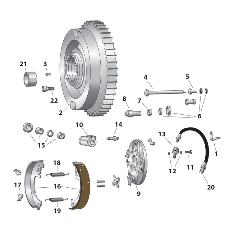 V-Twin Mfg. Hydraulic Rear Brake Drum For Harley FL / FX 1967-1972 - Image 2