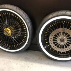 FLSTN Black Wheels Mammoth 52 Spoke Wheels 21x3.5/18x4.25 HD Softail Deluxe