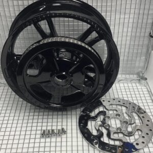 HARLEY DAVIDSON ENFORCER REAR WHEEL & Pulley GLASS BLACK  STREET GLIDE EXCHANGE